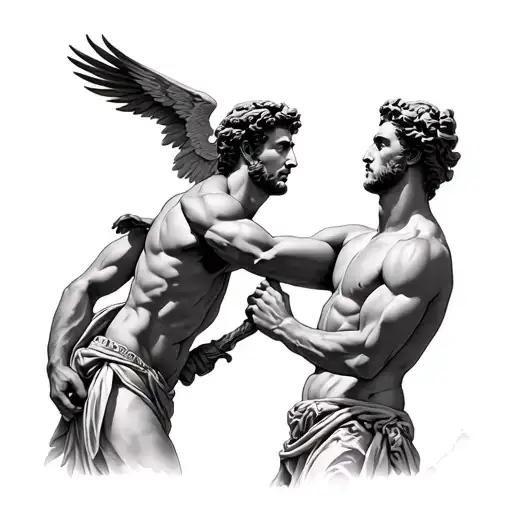 julius caesar and Atlas holding tattoo design idea
