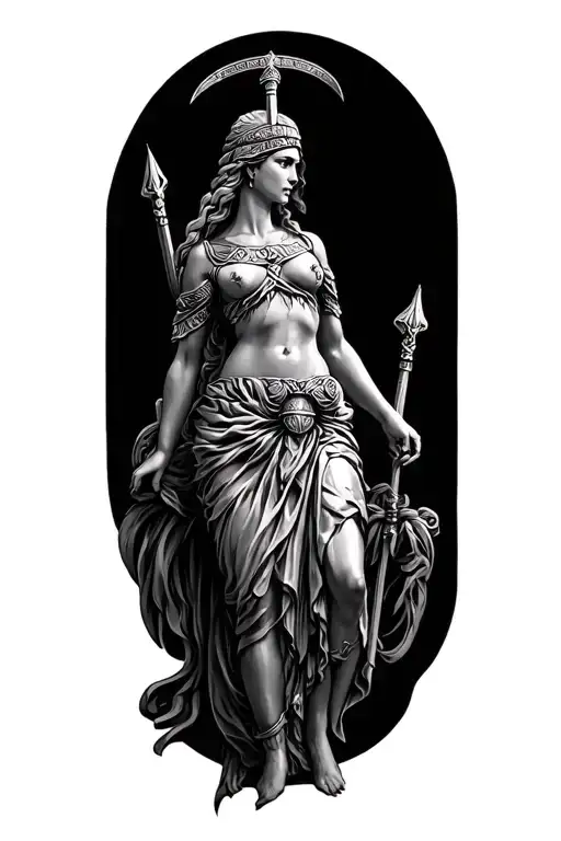 Greek goddess Athena Greek Mythology tattoo design idea