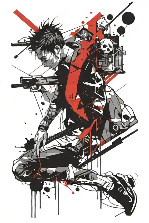 Solo Levelling main character and love interest tattoo design idea