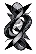 abstract triangles and shapes curves tattoo design idea