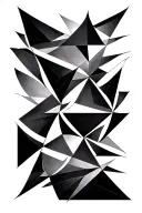 abstract triangles and shapes curves tattoo design idea