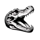 alligator skull open mouthed tattoo design idea
