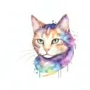 cat + halloween + witch tattoo design idea