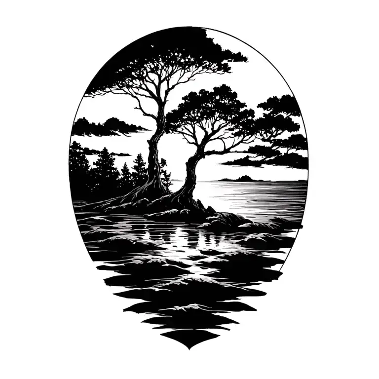 Nature sun rays tattoo design idea