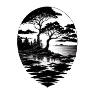 Nature sun rays tattoo design idea