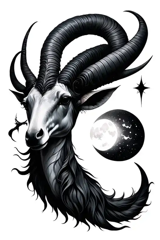 Capricorn Rising, Sagittarius Sun and Cancer moon tattoo design idea