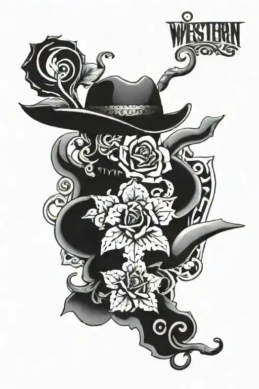 western tooling tattoo design idea