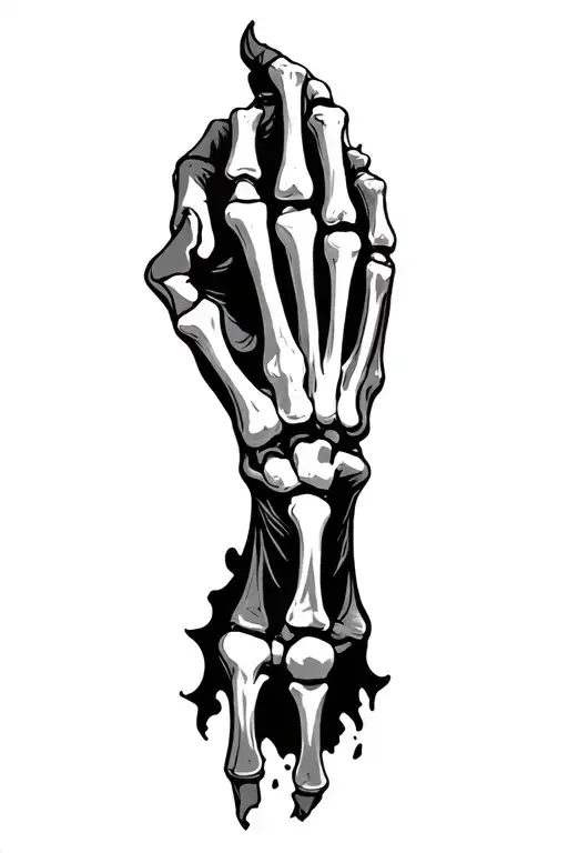 pinky and ring finger broken bones tattoo design idea