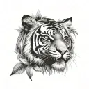 tiger emerging from the jungle tattoo design idea