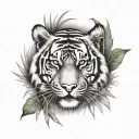 tiger emerging from the jungle tattoo design idea