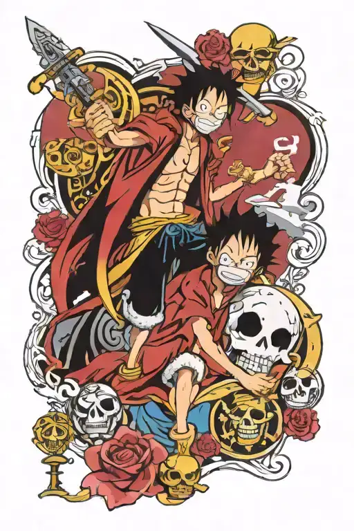 sagittarius lost love one piece luffy tattoo design idea