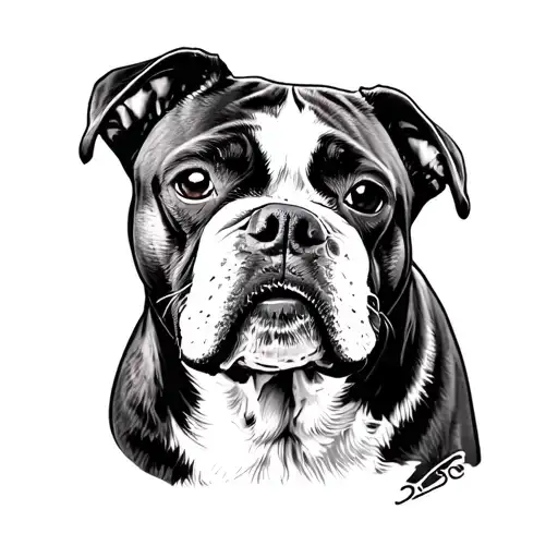 Brindle Dog tattoo design idea