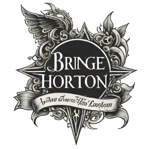 bring me the horizon logo, text "once you hit the bottom this is no where to go but up" tattoo design idea