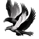 3 griffin flying together tattoo design idea