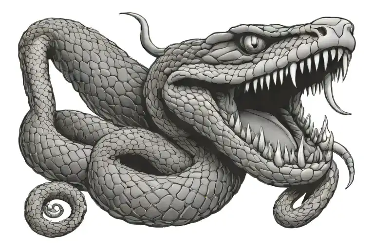 snake biting itself tattoo design idea