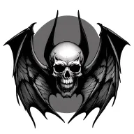 skull bat wings tattoo design idea