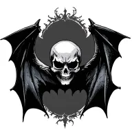 skull bat wings tattoo design idea