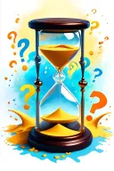 hourglass with question marks as the sand tattoo design idea