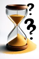 hourglass with question marks as the sand tattoo design idea