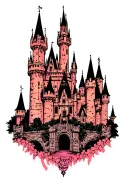 Cinderellas castle silhouette tattoo design idea