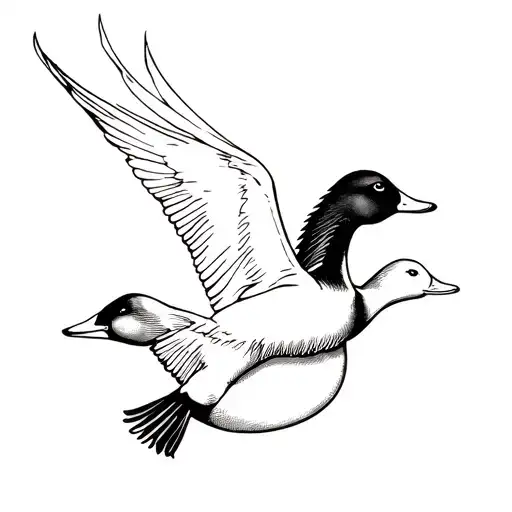 flying ducks tattoo design idea