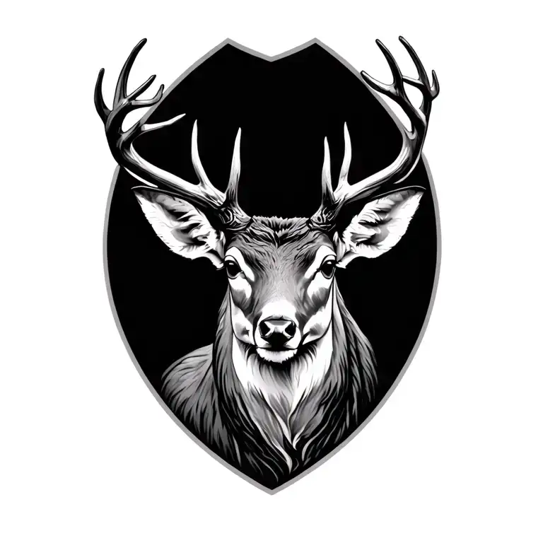 deer head tattoo design idea
