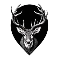 deer head tattoo design idea