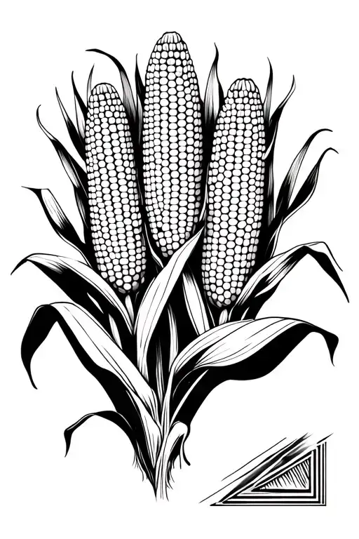 fusion design combining three corn field tattoo design idea
