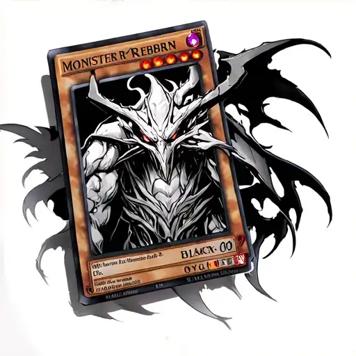 realism of monster reborn yu gi oh card tattoo design idea