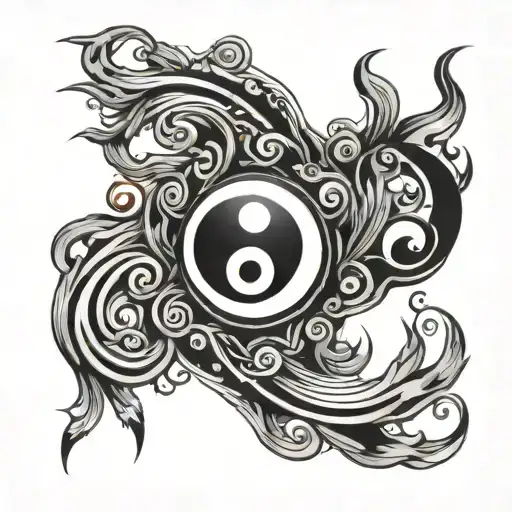 ying-yang eight ball heart tattoo tattoo design idea