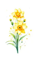 daffodil chrysanthemum delphinium aster flower tattoo design idea