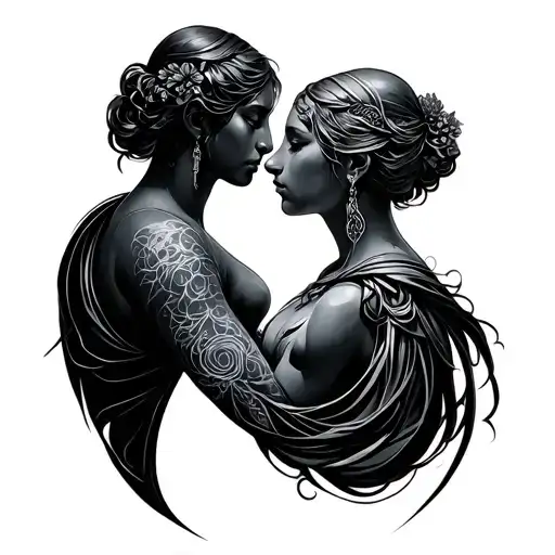 Gemini Aquarius tattoo design idea