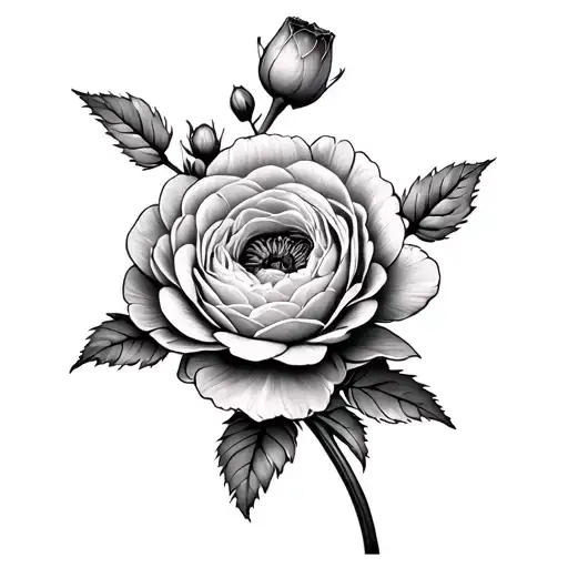 Ranunculus tattoo design idea