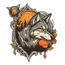wolf cliff overlooking pack tattoo design idea