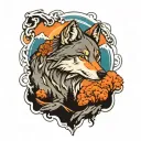 wolf cliff overlooking pack tattoo design idea