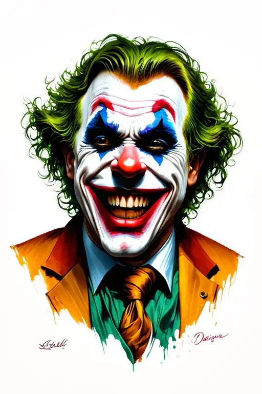 joker laughing tattoo design idea