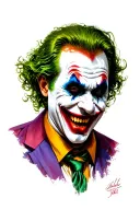joker laughing tattoo design idea