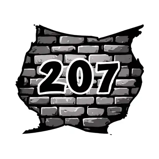 brick background with 2007 but one of the 0's is a baby tattoo design idea