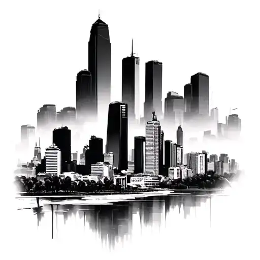 Los Angeles Skyline tattoo design idea