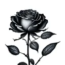 x ray of a rose stem growing minimal thin  tattoo design idea