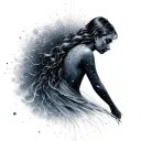 person made of stardust trailing tattoo design idea