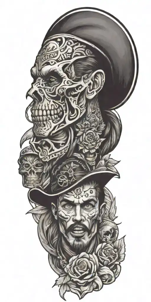 western showdown tattoo design idea