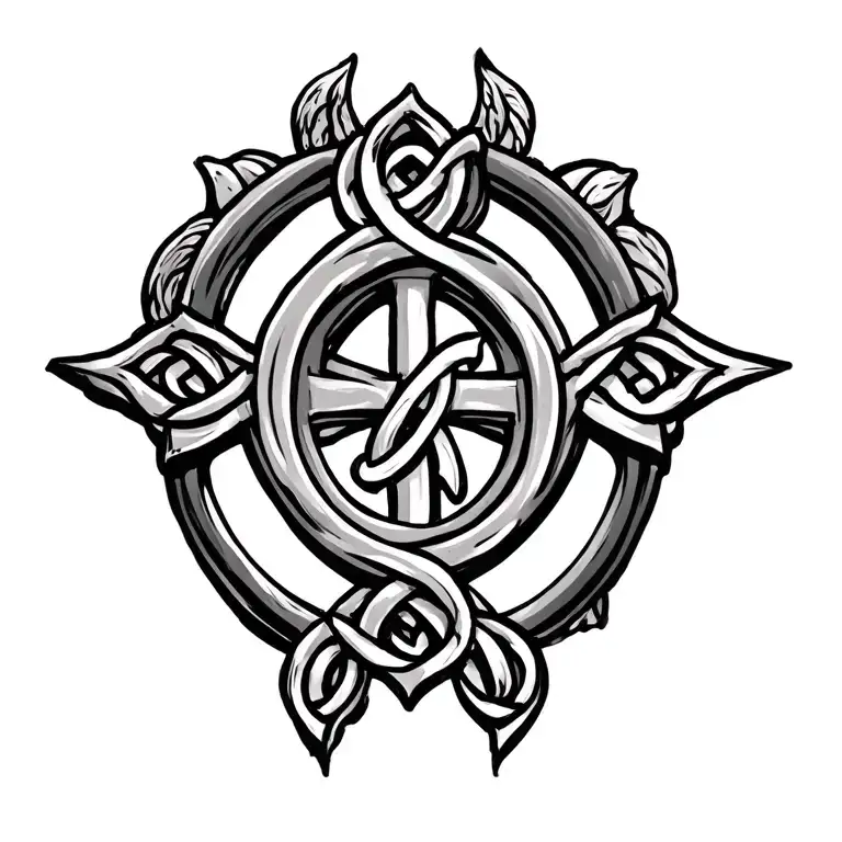 Irish and Welsh Celtic Crossed tattoo design idea
