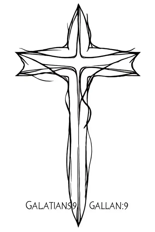 religious cross Galatians 6:9 tattoo design idea