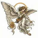 angel ascending tattoo design idea