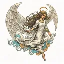 angel ascending tattoo design idea