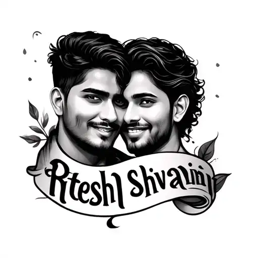 ritesh shivani name tatto together  tattoo design idea