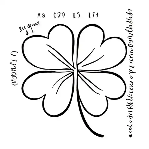 4 -leaf clover with birth dates on a tattoo design idea
