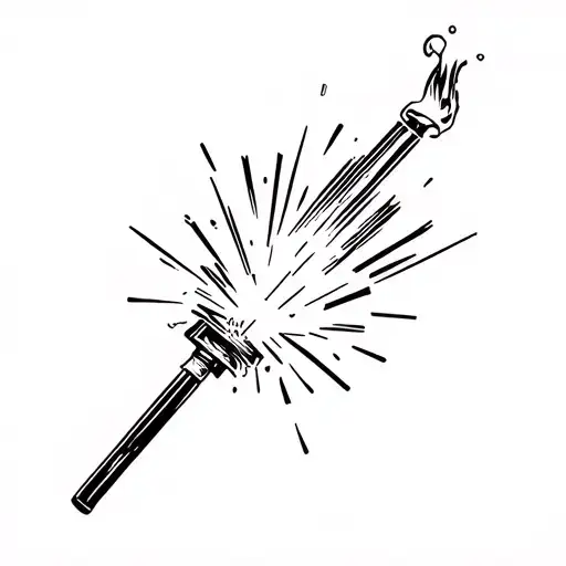 welding torch surrounded tattoo design idea