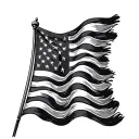 rippled American flag with 1776  tattoo design idea
